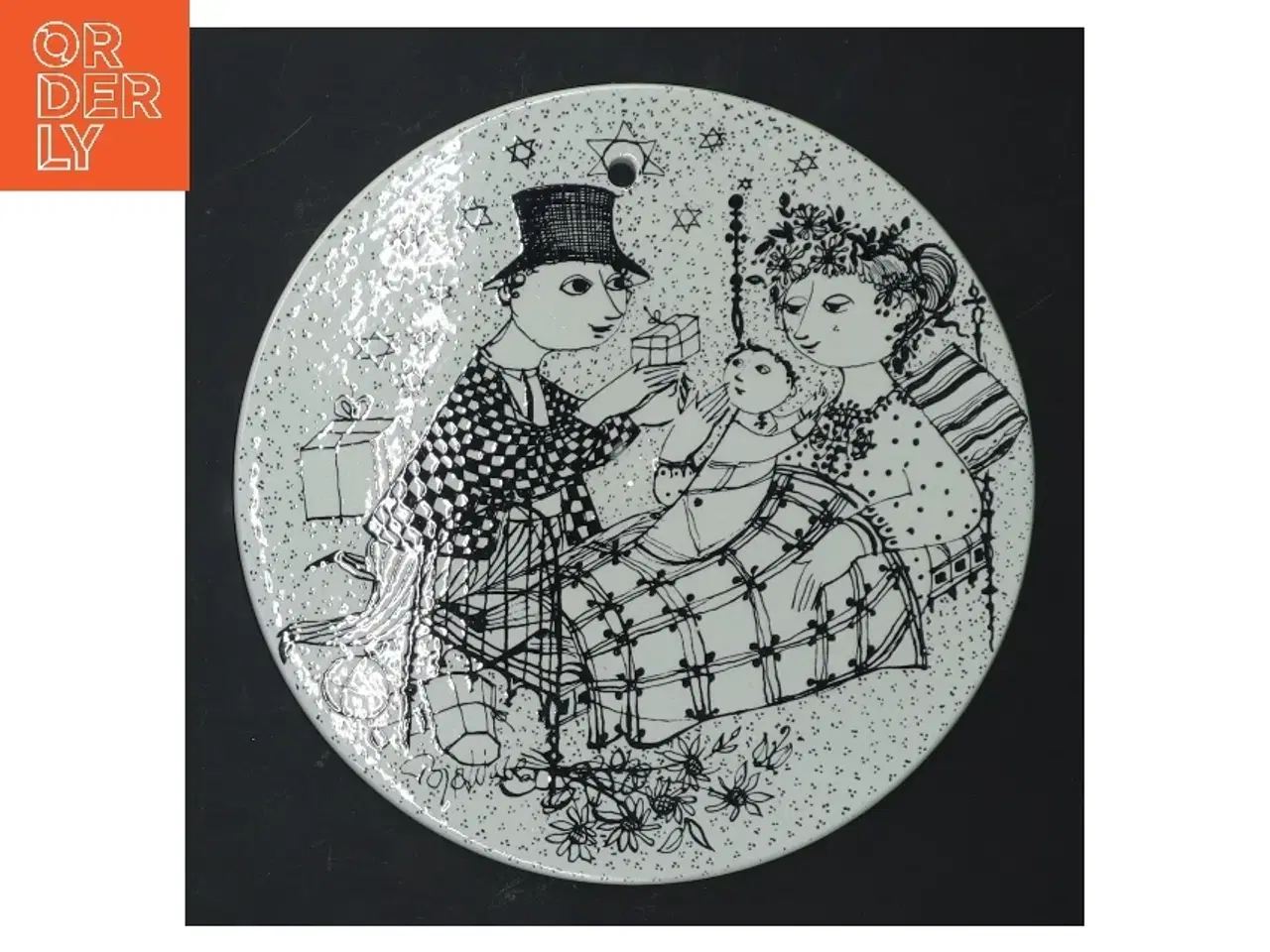 Billede 1 - Juleplatte 'December Mirakel' fra Bjørn Wiinblad (str. Ø 15 cm)