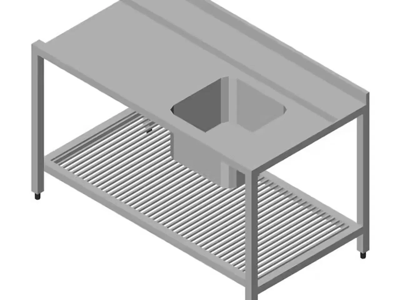 Billede 1 - Opvaskemaskine bord med zink – 190 x 75 cm – højre