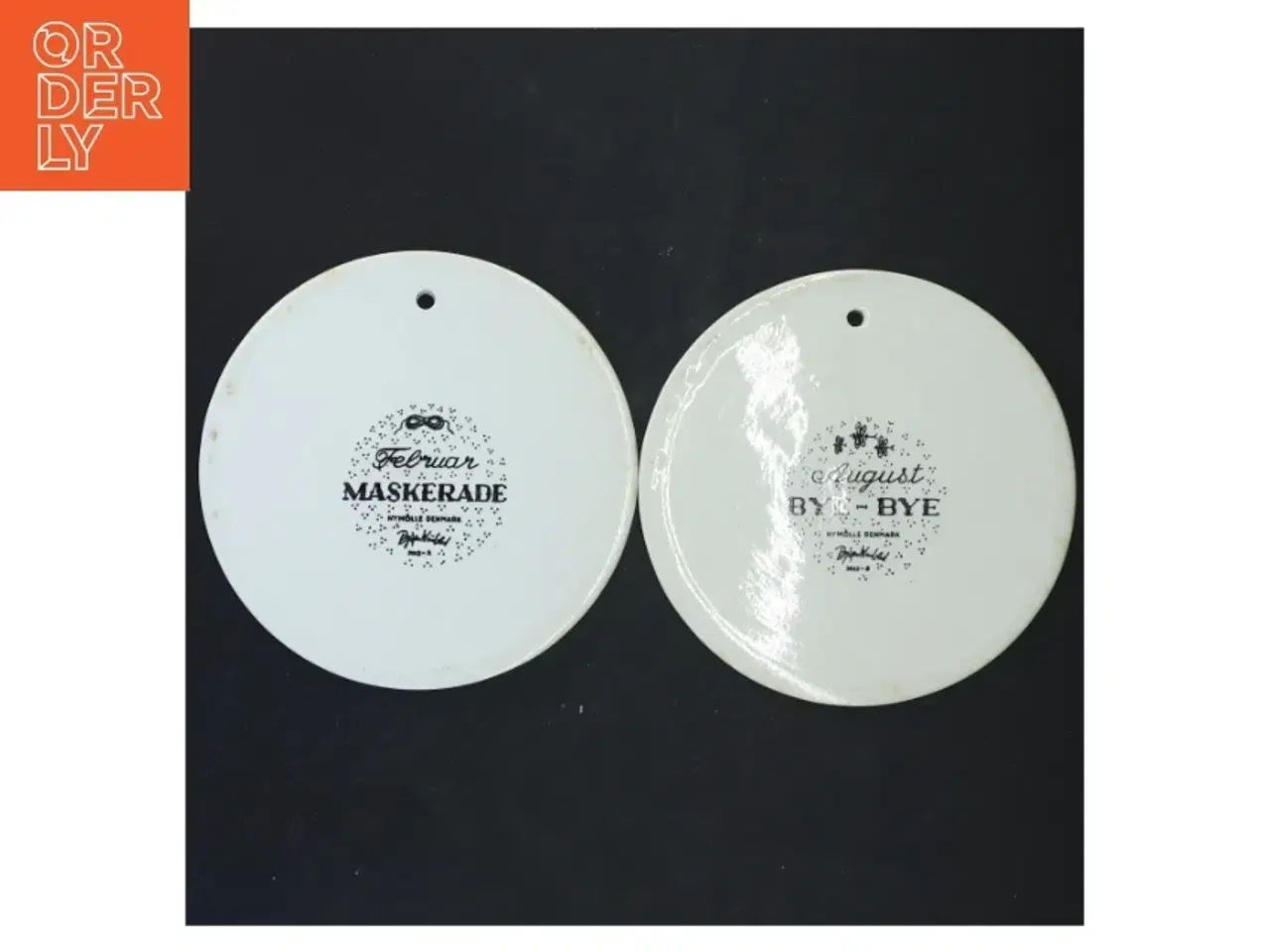 Billede 3 - Februar og august Porcelænsplatter med illustrationer fra Bjørn Wiinblad (str. Ø 15 cm)