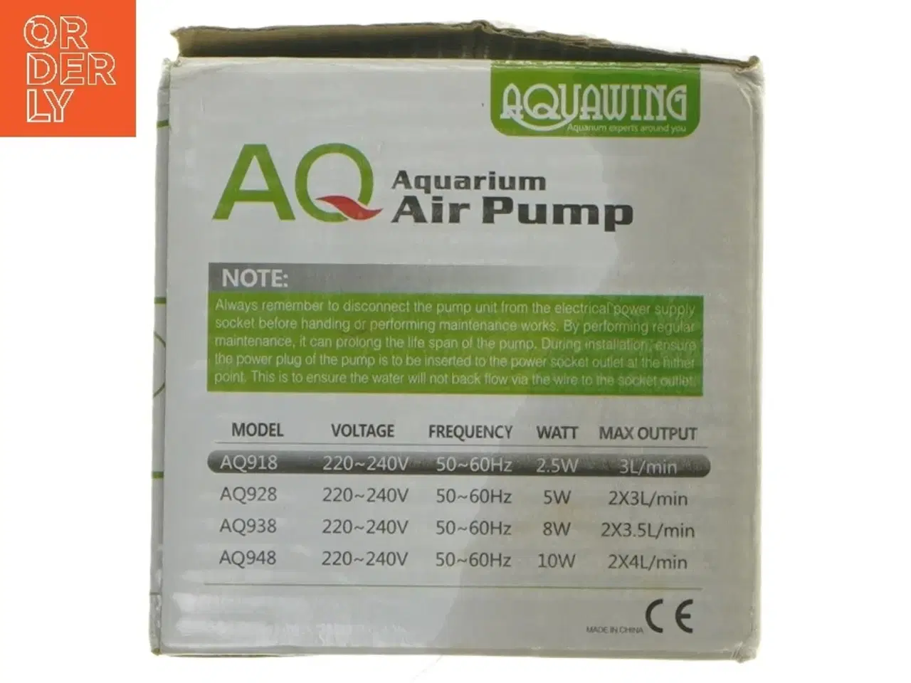 Billede 2 - Aquarium luft pumpe fra Aquawing (str. 11x8,5 cm)