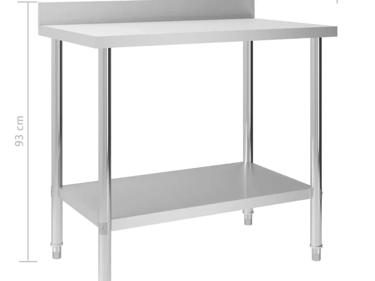 Billede 7 - Arbejdsbord til køkken m. stænkplade 100x60x93 cm rustfrit stål