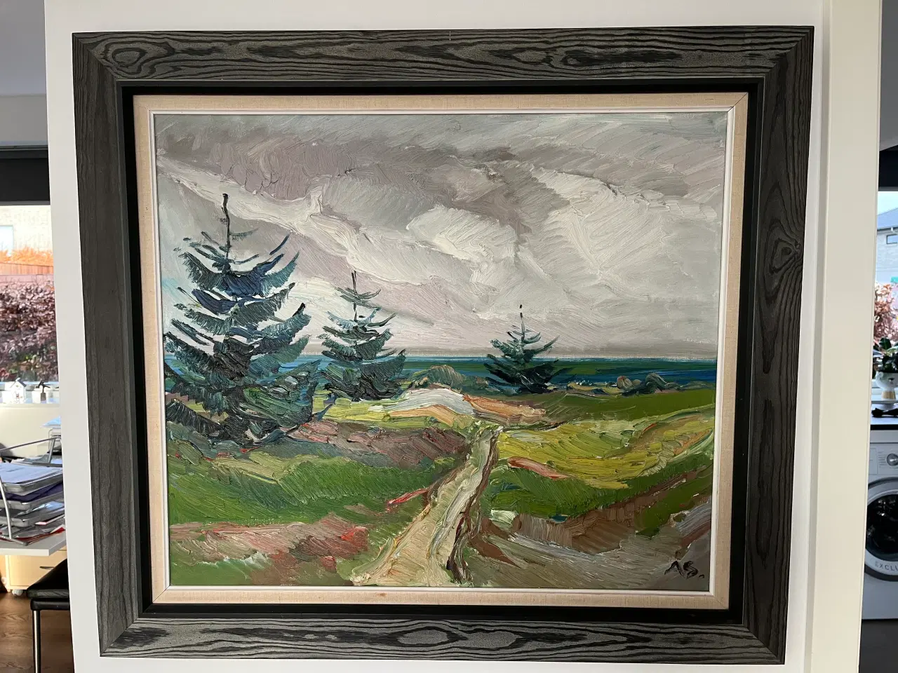 Billede 1 - Oliemaleri landskabsbilled af Aage Strand.