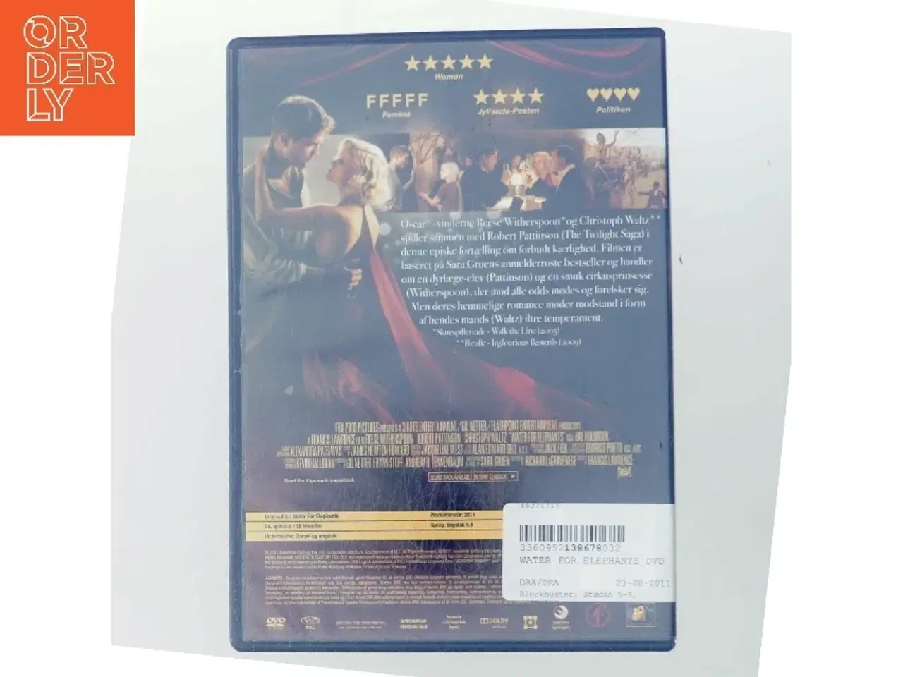 Billede 3 - Water for Elephants med Reese Witherspoon (DVD)