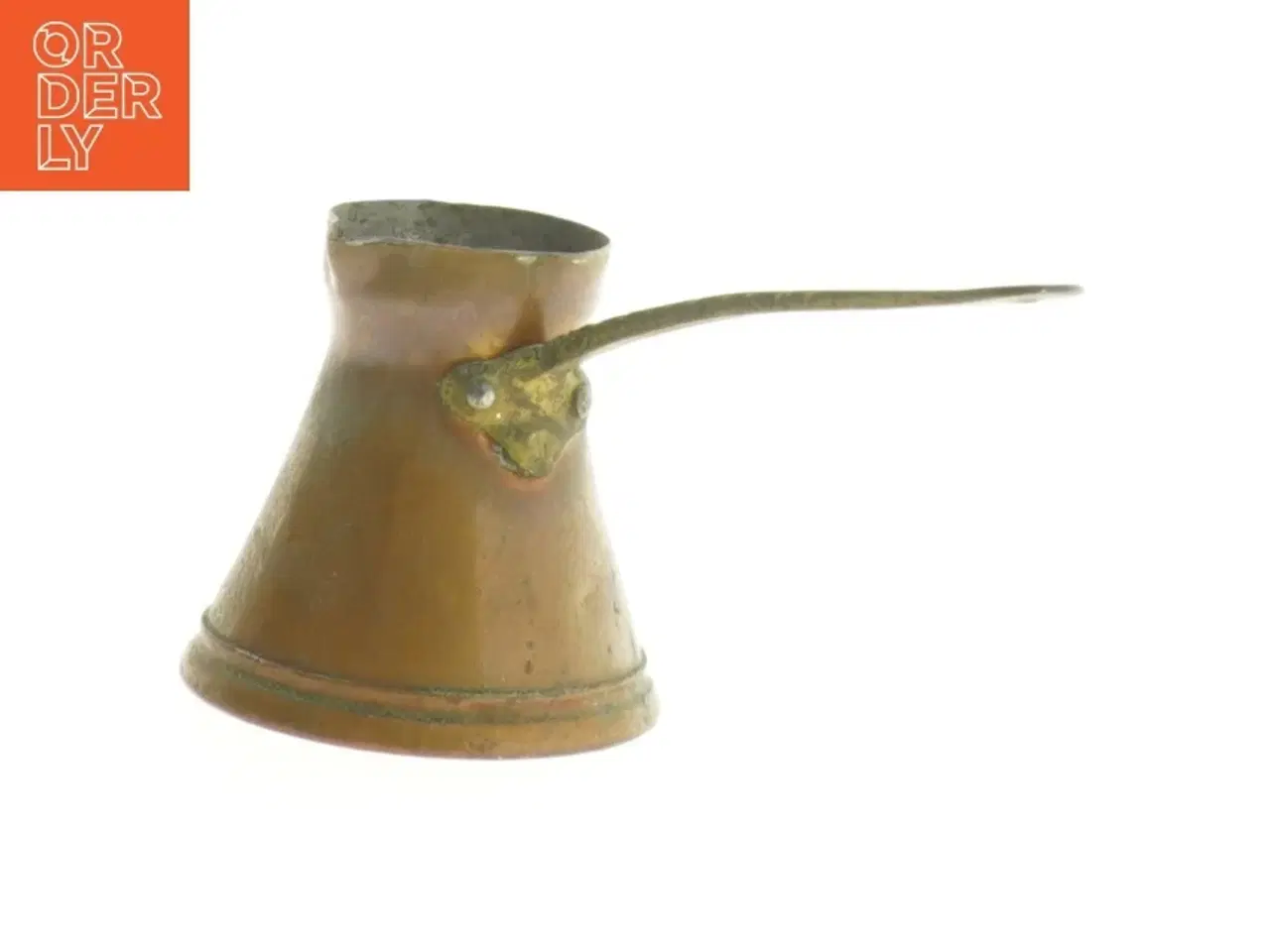 Billede 1 - Gammel messing kande på hank (str. 6 x sx cm)