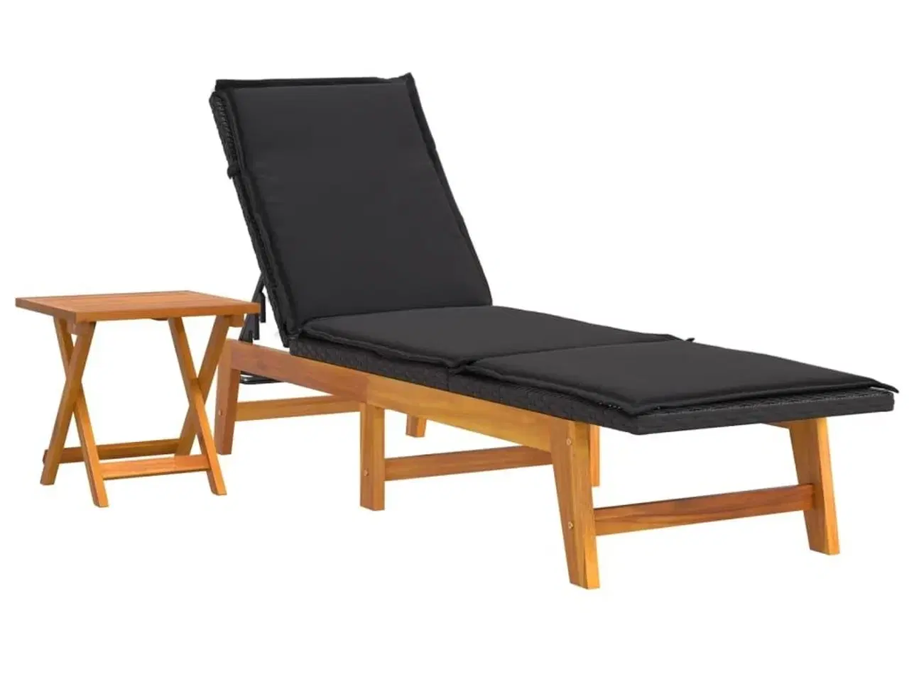Billede 4 - Loungesæt til haven 3 dele polyrattan og massivt akacietræ