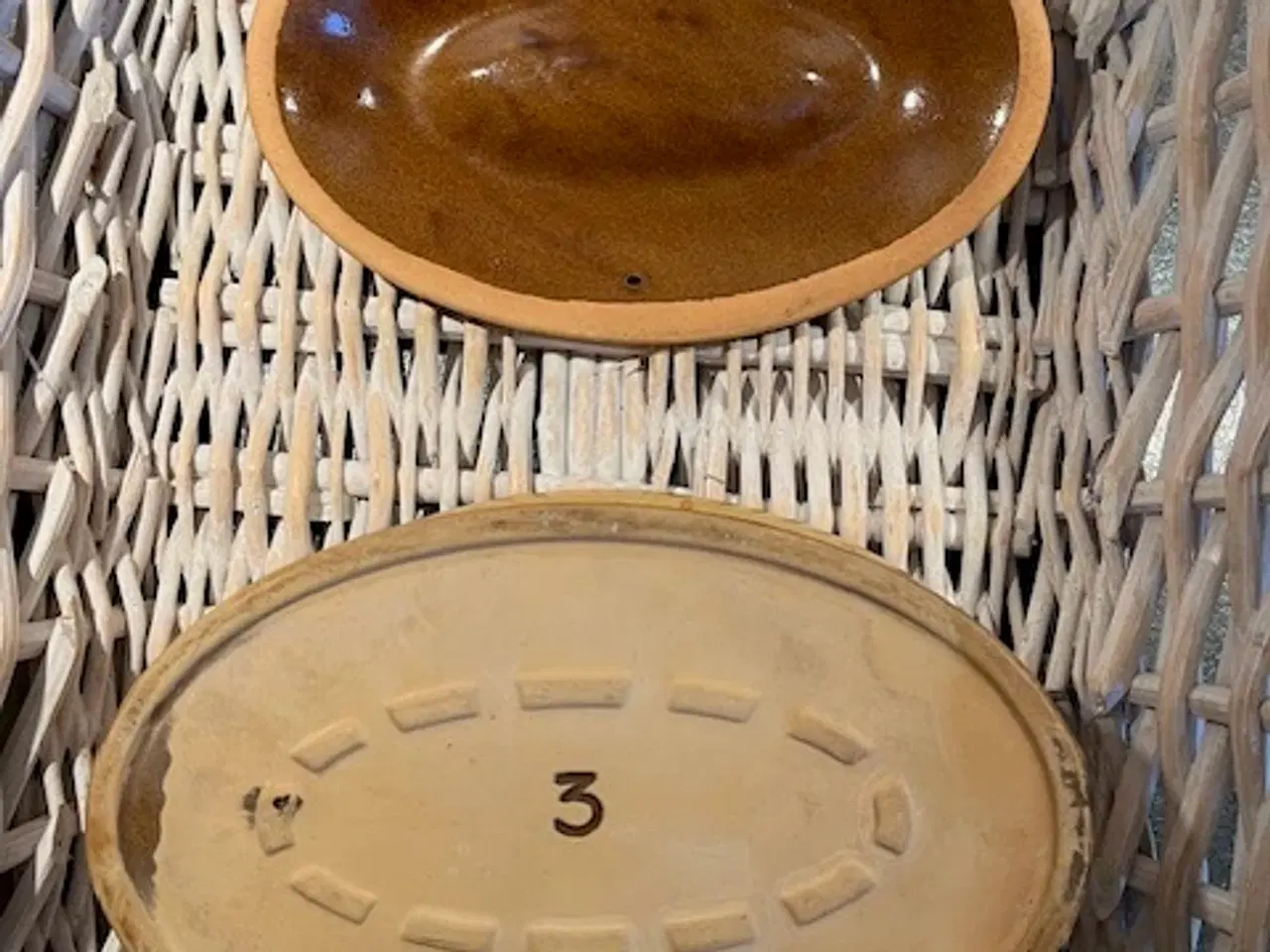 Billede 9 - 2 store franske stentøjs-terriner – La Bourguignon