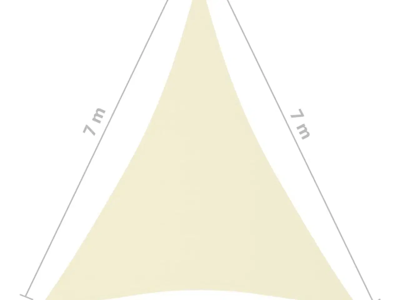 Billede 6 - Solsejl 5x7x7 m trekantet oxfordstof cremefarvet