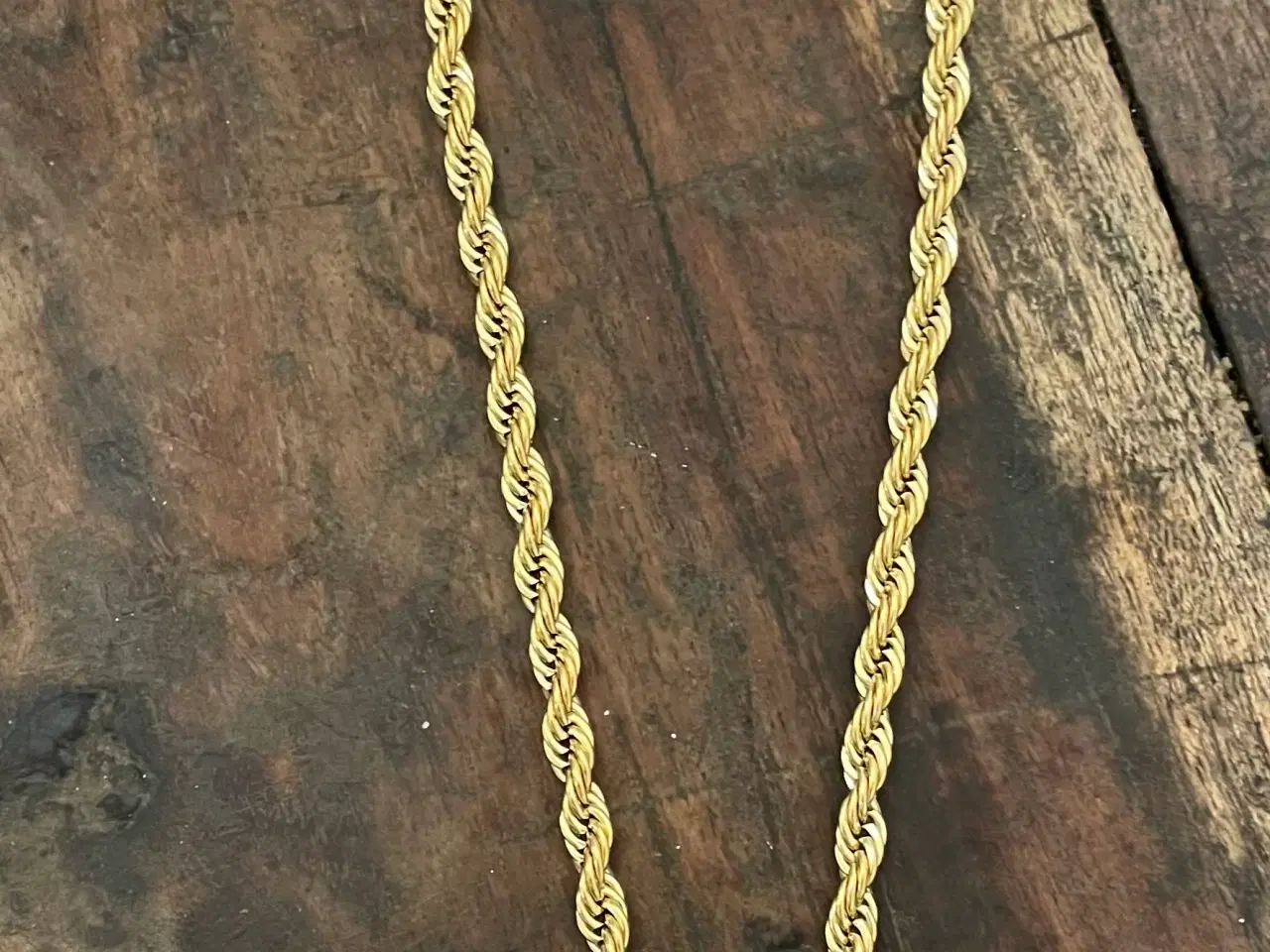 Billede 2 - 5mm goldfilled rope chain med dogtag