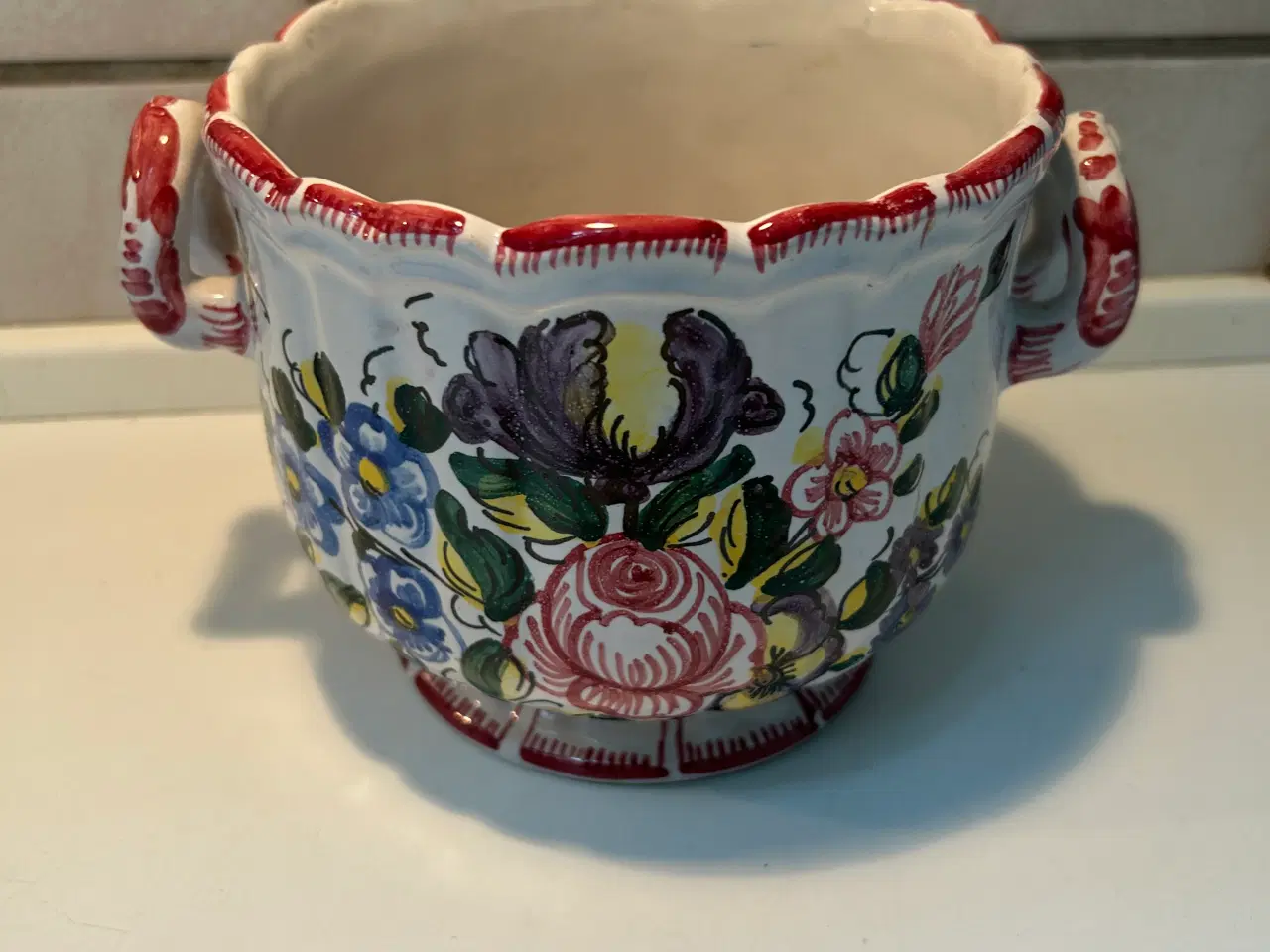 Billede 2 - RETRO urtepotteskjuler med blomster deco.