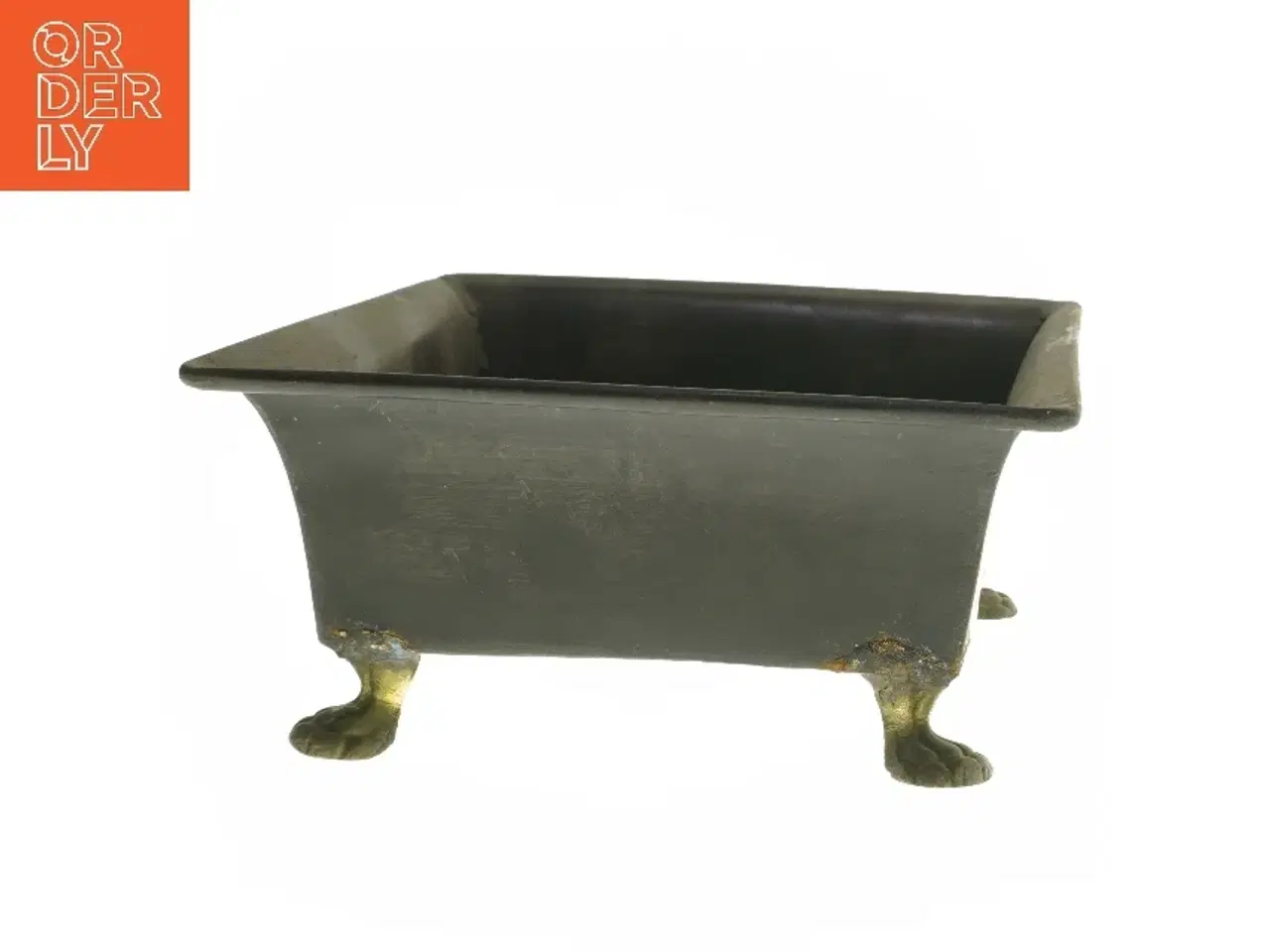 Billede 1 - Kvadratisk metalblomsterpotte med ben fra Ilva (str. 22,5x22,5x10 cm)