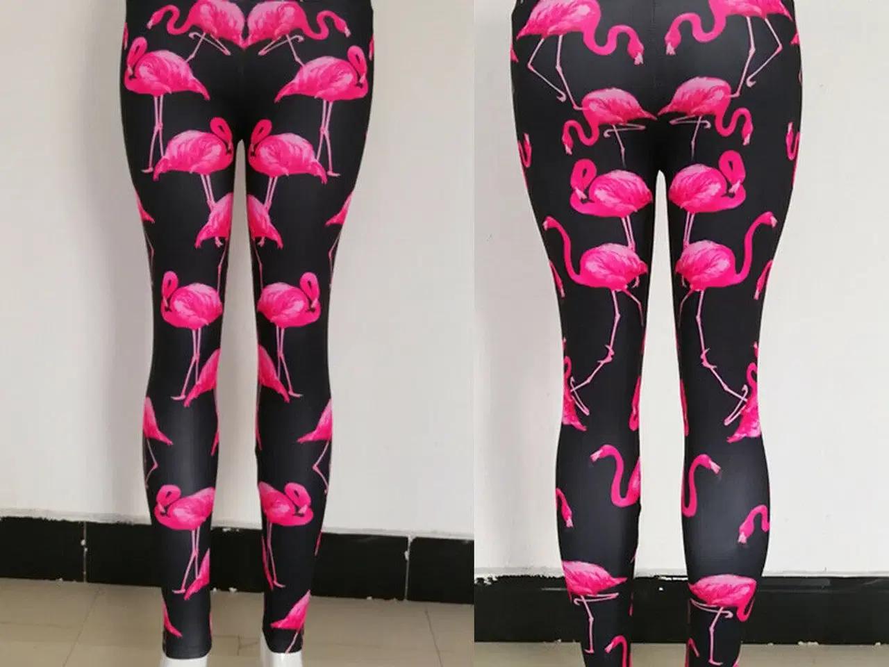 Billede 2 - Leggins. Str: Large- Flamingo print.