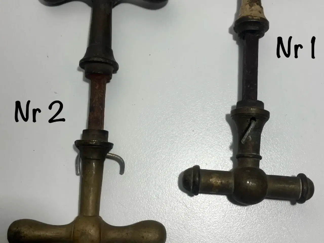 Billede 1 - Gamle messing håndtag