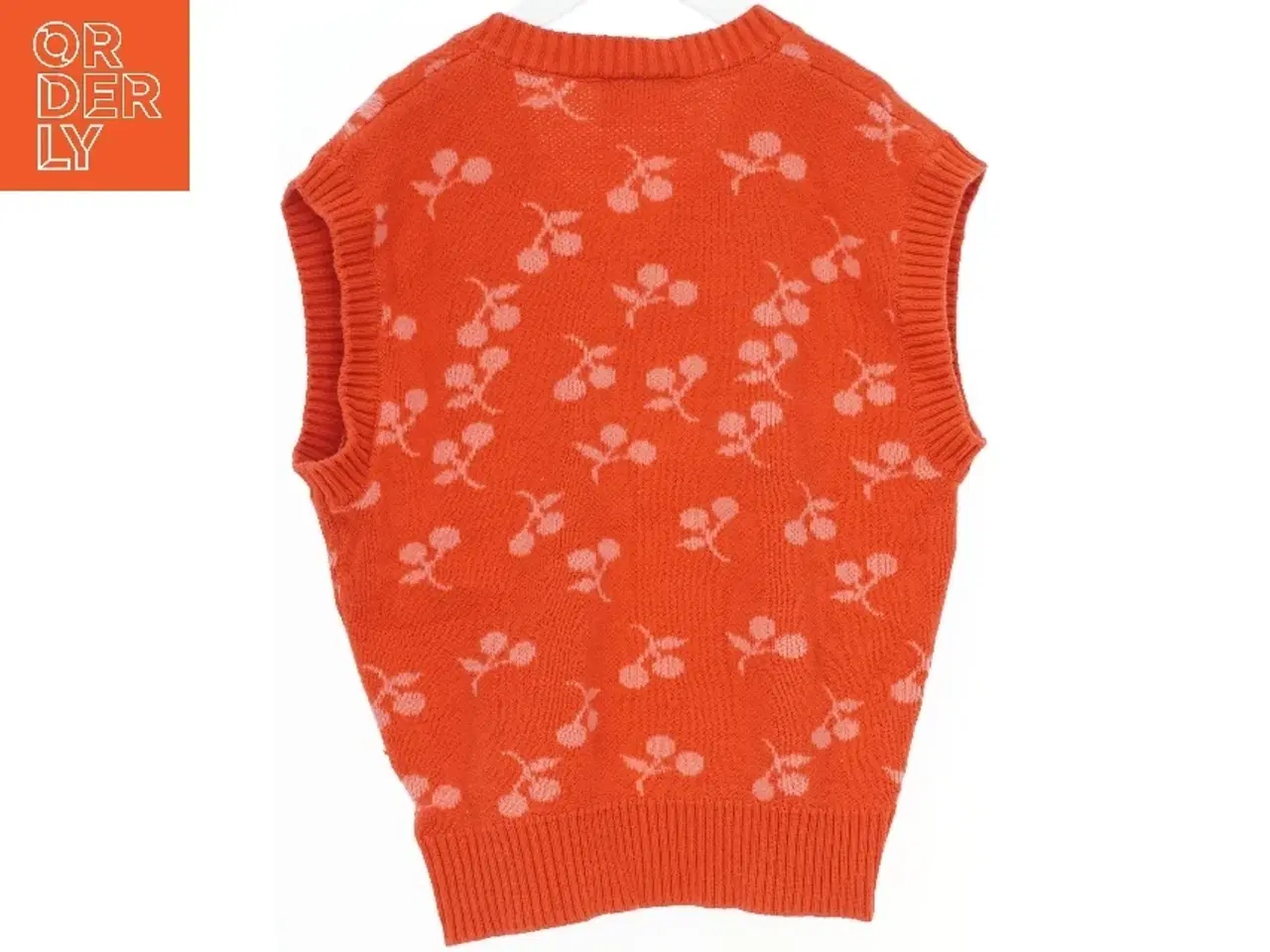 Billede 2 - V-Neck Strikvest med Kirsebærmønster fra Grunt (str. M)