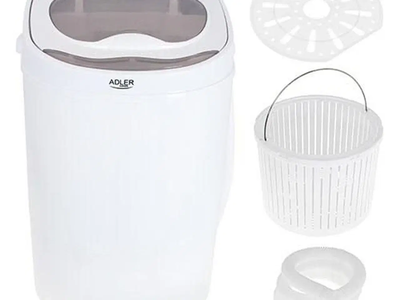 Billede 3 - Vaskemaskine topbetjent 3 kg – Adler AD 8055, creme/hvid