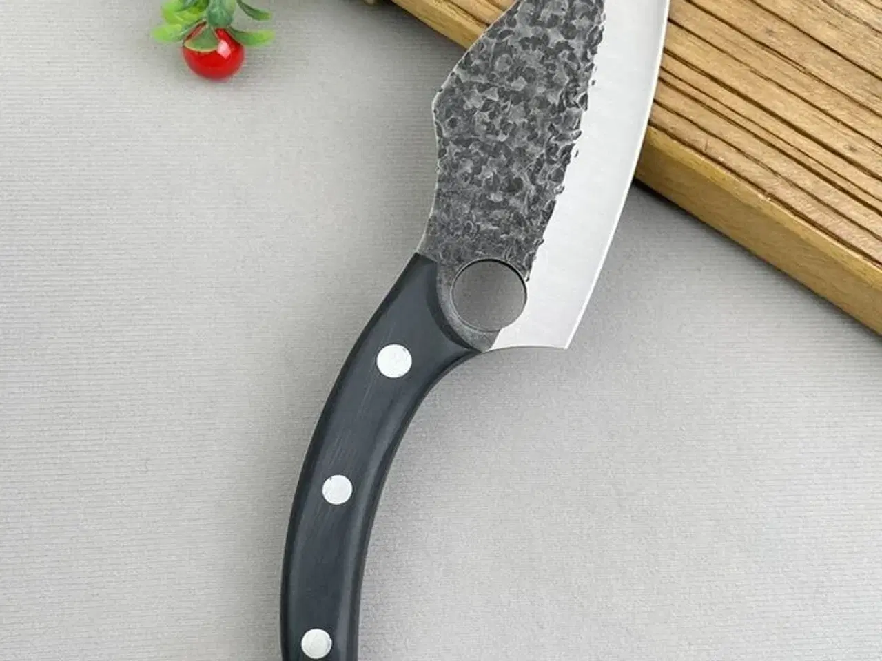 Billede 1 - 2 stk. Køkkenkniv med ergonomisk håndtag - Sort