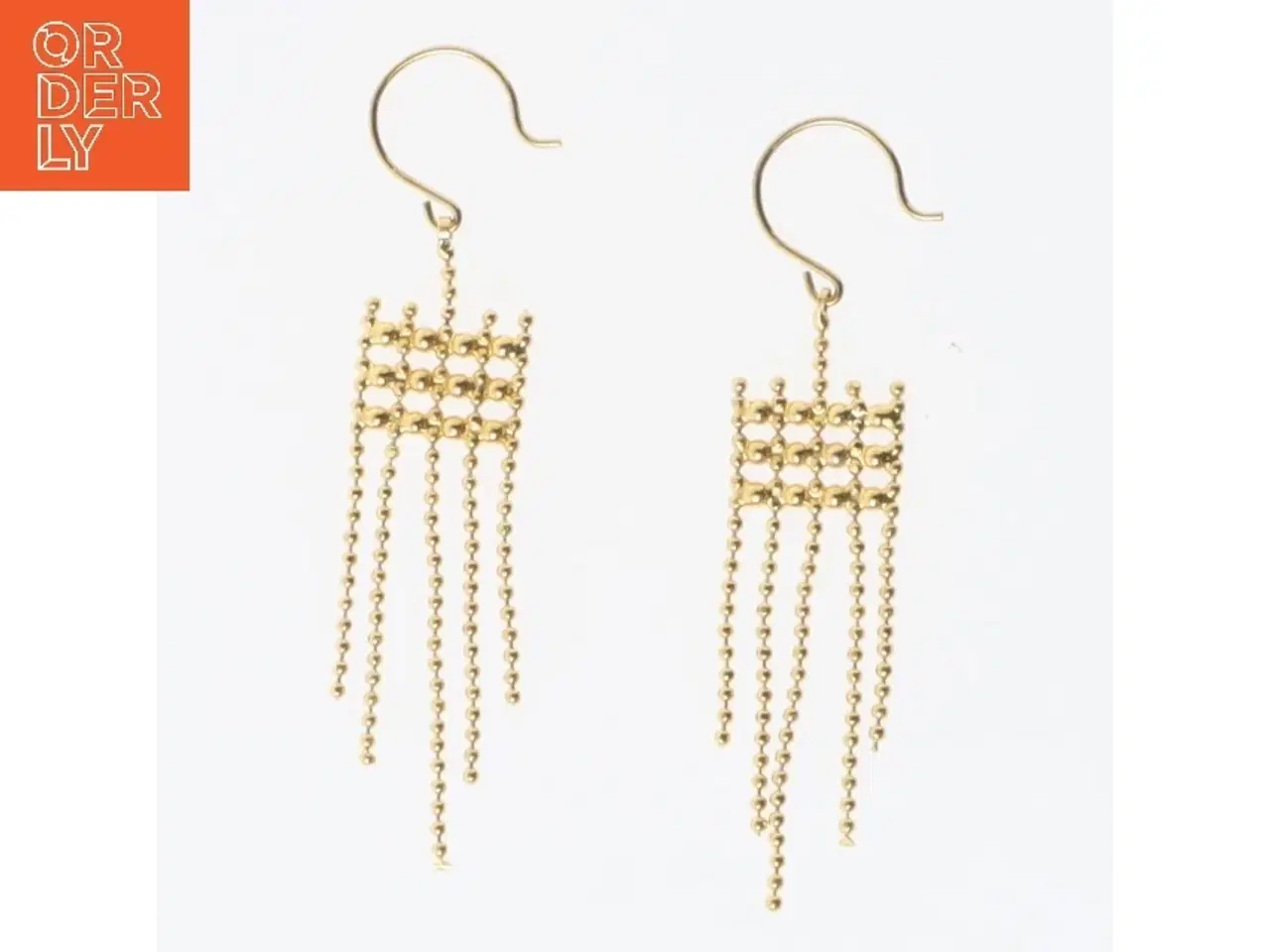 Billede 2 - Guld øreringe med kæder (str. 6 cm)