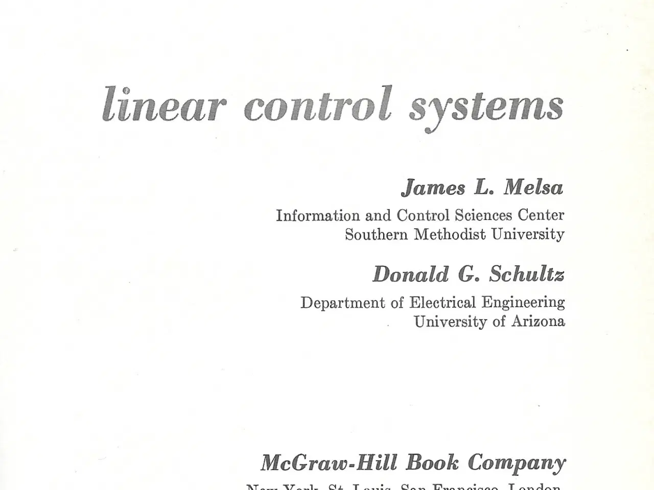 Billede 2 - Linear Control Systems by James Melsa