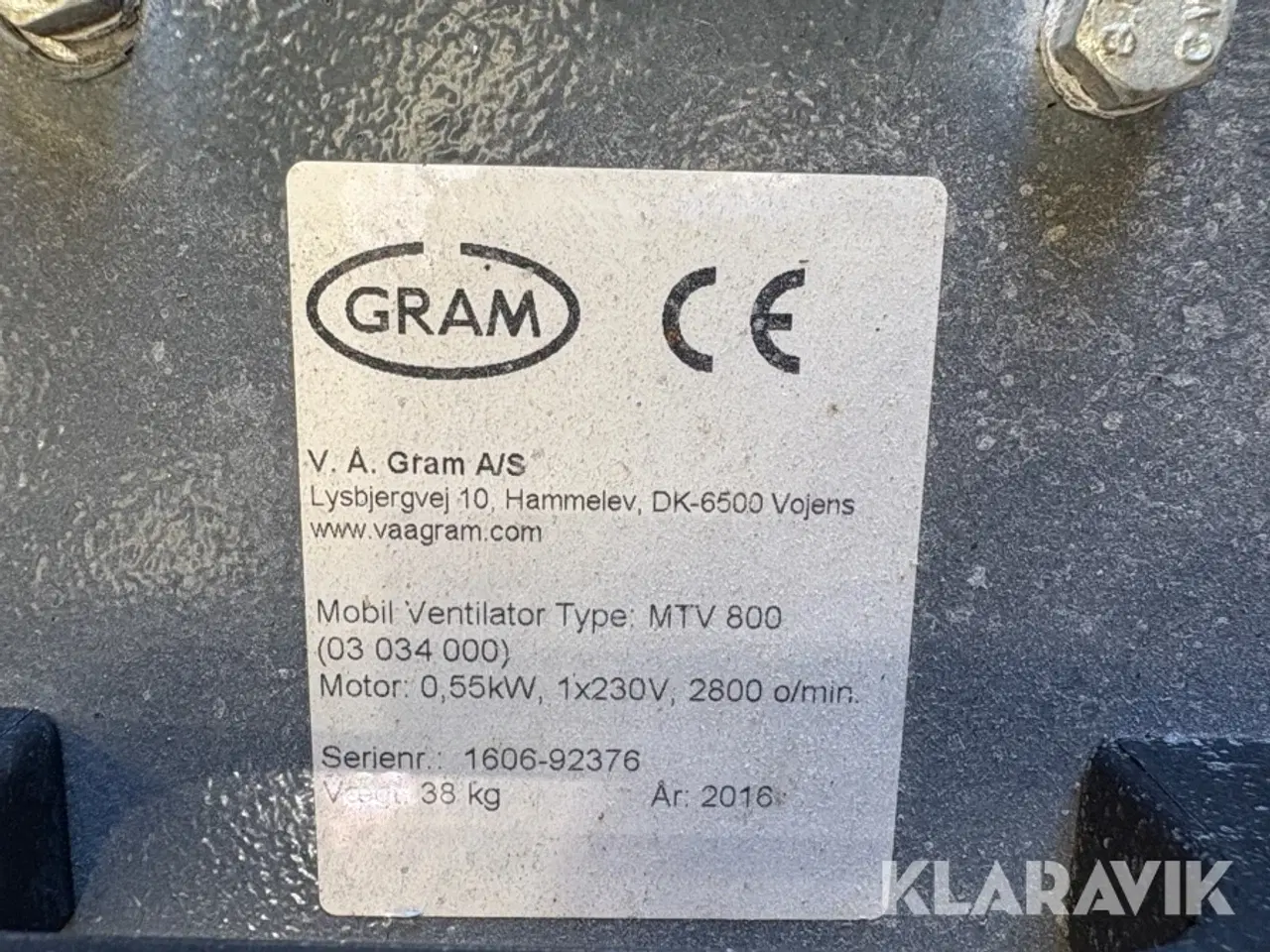 Billede 11 - Mobilt ventilator Gram MTW 800