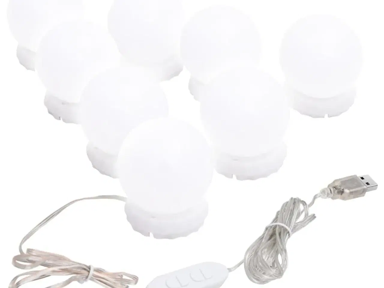 Billede 3 - Lampesæt til spejl 8 LED-lamper varm hvid og kold hvid