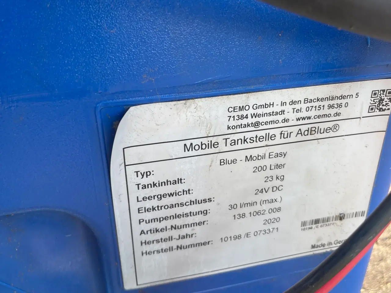 Billede 5 - AdBlue tankanlæg - 200 liter - 12 v pumpe - Cemo