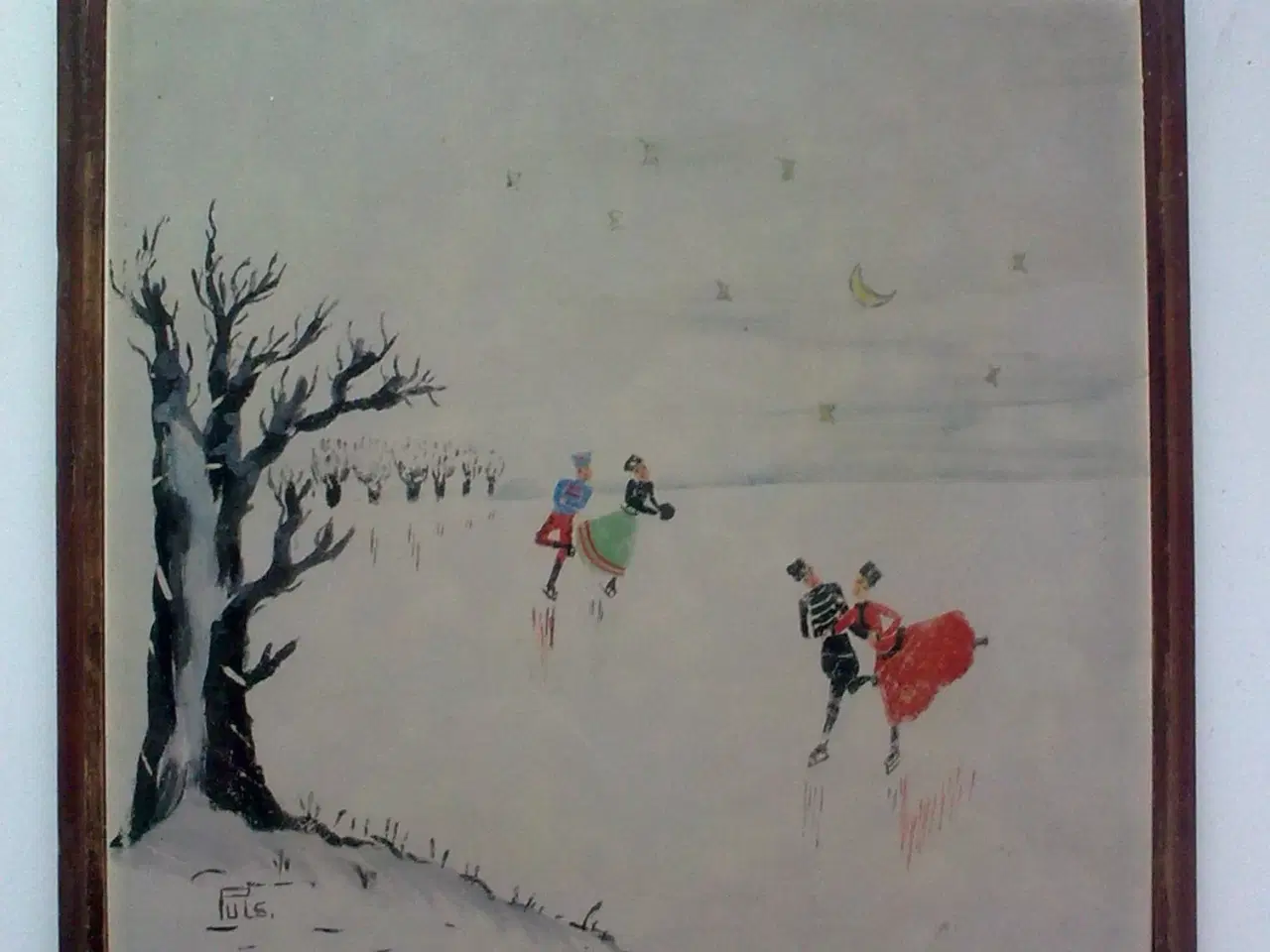 Billede 1 - Skøjter og dans Meissen VARMEBRIK vinter GAMMEL 