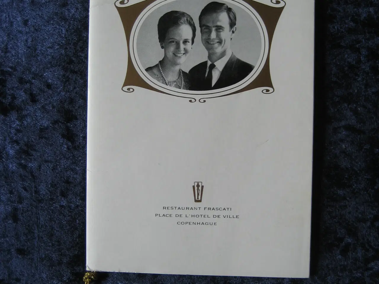 Billede 1 - Menukort fra Margrethe og Henriks bryllup i 1967
