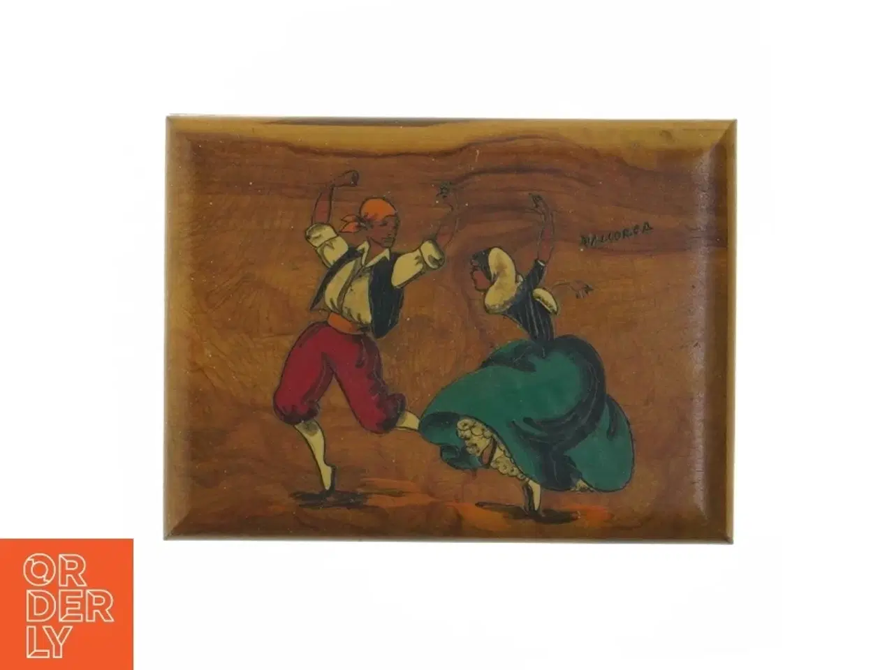 Billede 6 - Træ æske med spejl (str. 13,5x5 cm)