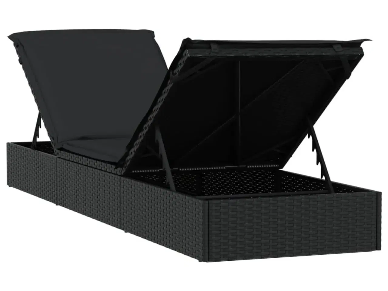 Billede 8 - Liggestole 2 stk. med bord polyrattan sort