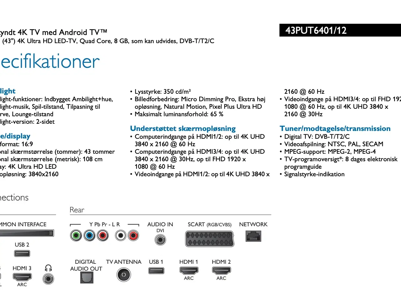 Billede 10 - Philips 43" TV med Ambilight - Model: 43PUT6401/12