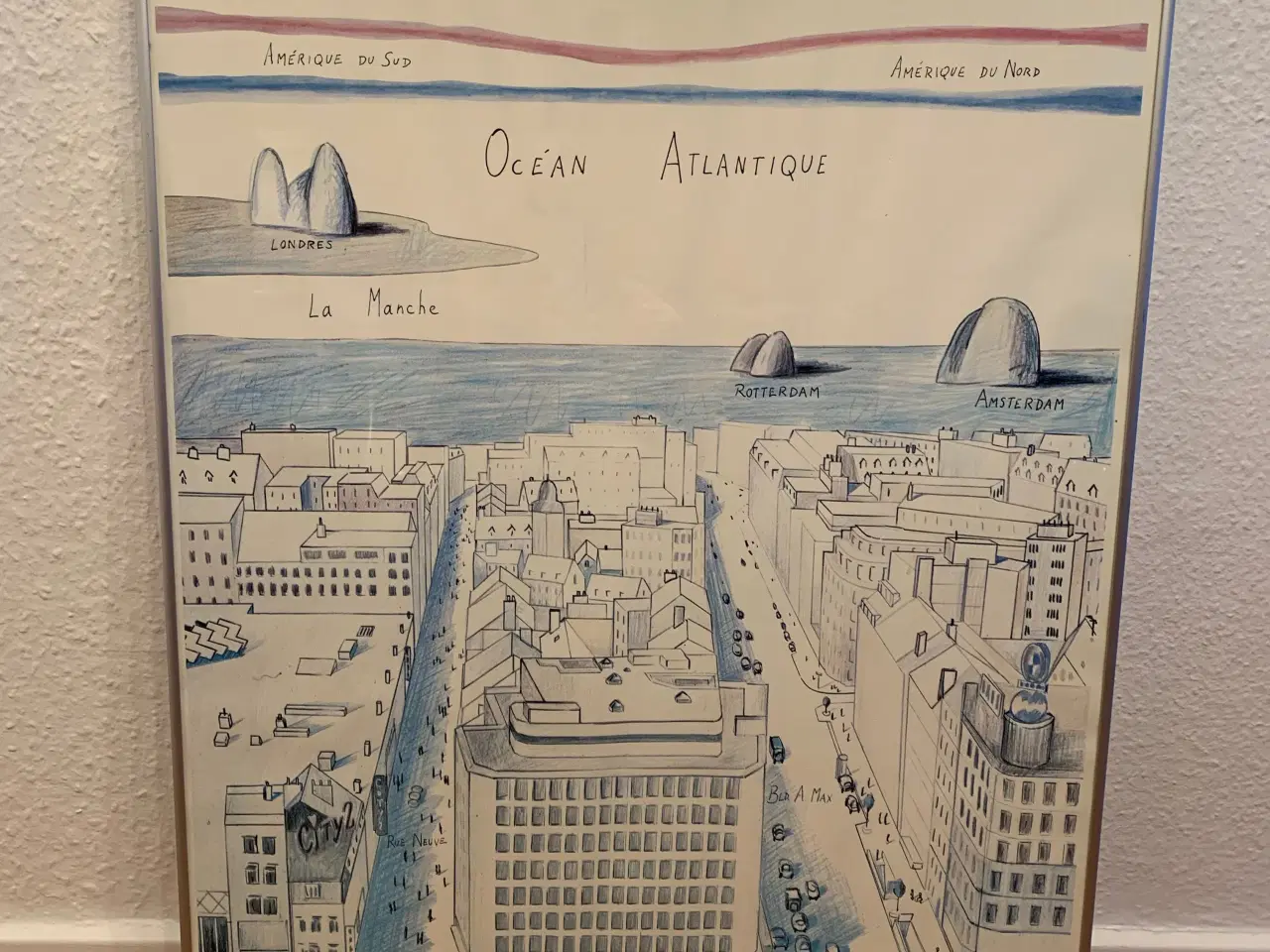 Billede 1 - Indrammet plakat med Bruxellesmotiv