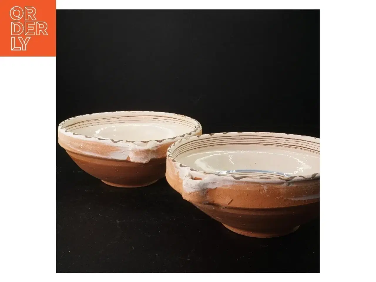 Billede 3 - Håndlavet lerskåle (str. 24 x 7 cm)