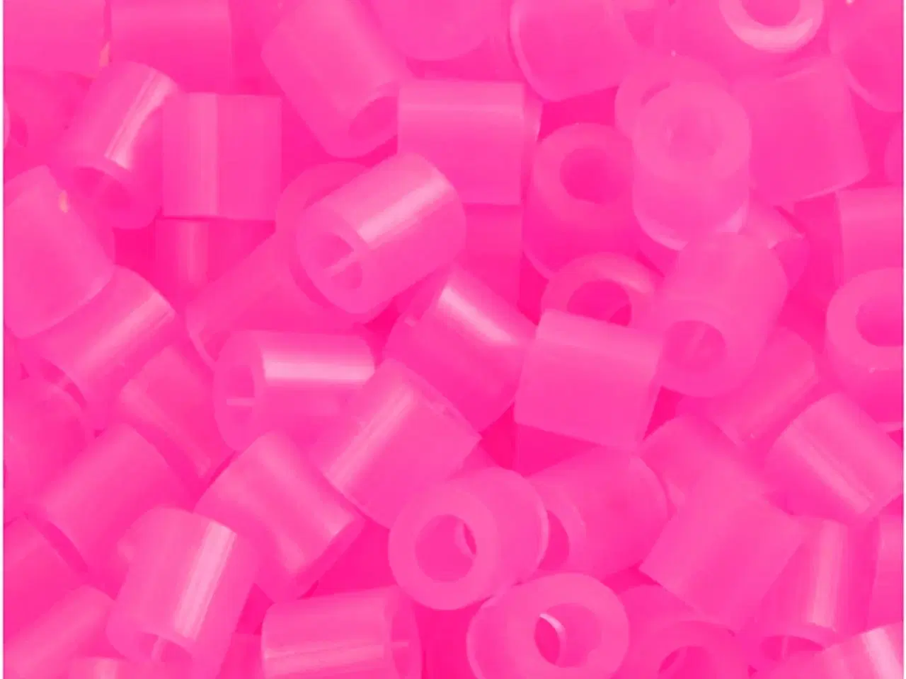 Billede 1 - Rørperler, str. 5x5 mm, hulstr. 2,5 mm, medium, rosa neon (32257), 6000stk./ 1 pk.