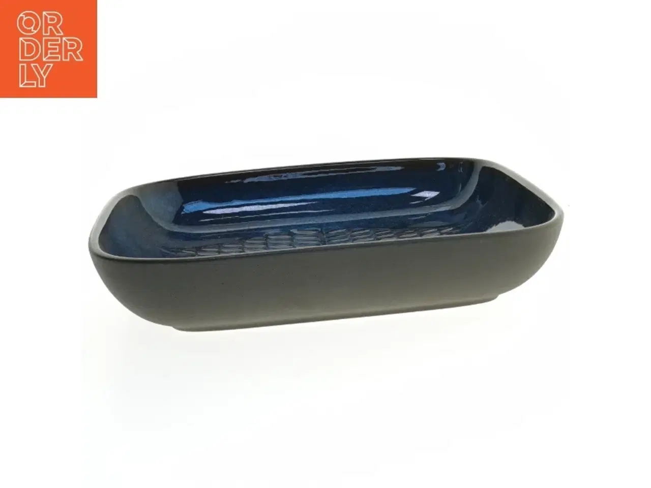 Billede 2 - Blå keramisk fad fra Søholm Stentøj (str. 27,5x27,5 cm)