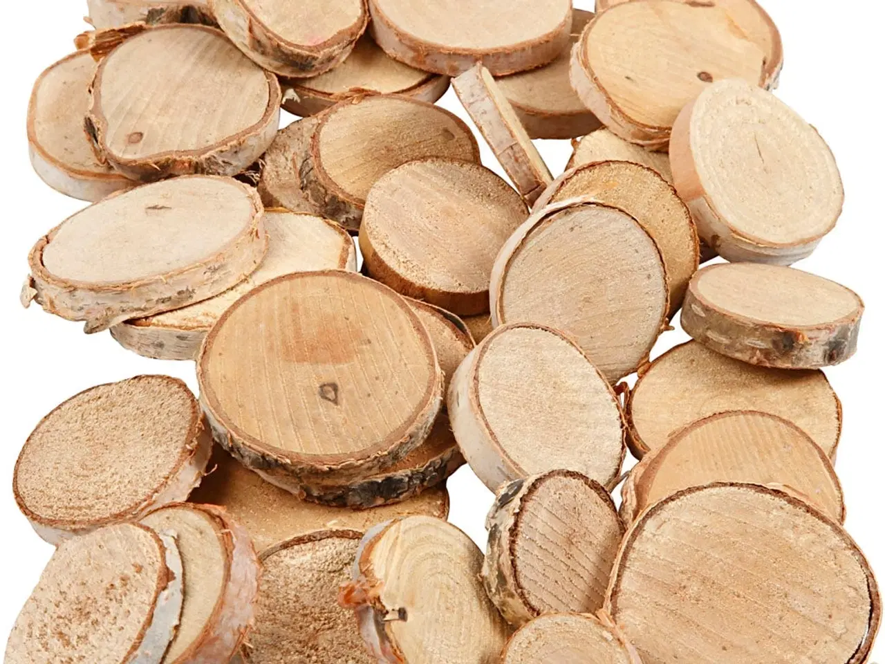 Billede 1 - Rustikt Træmix - Dekorative Træskiver 600g