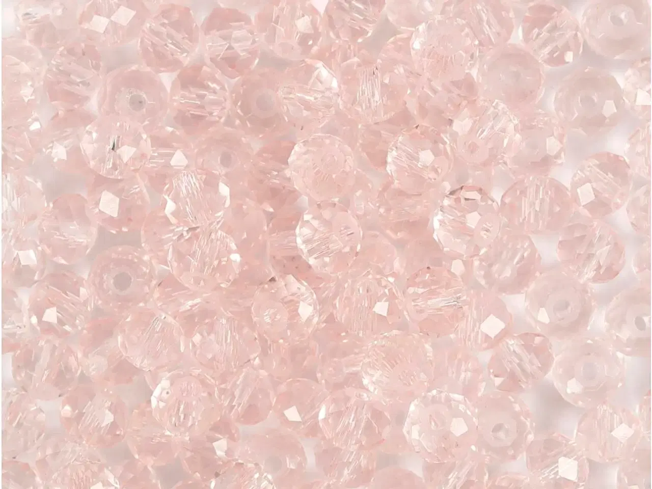 Billede 1 - Lys Rosa Facetperler 4 mm - 45 stk. til Kreativitet