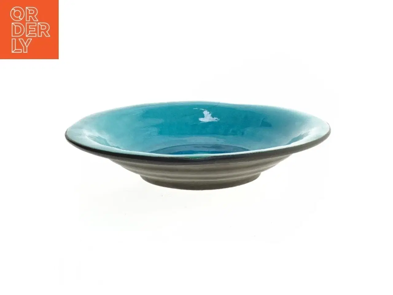 Billede 1 - Blåt keramisk fad (str. Ø 25 cm)