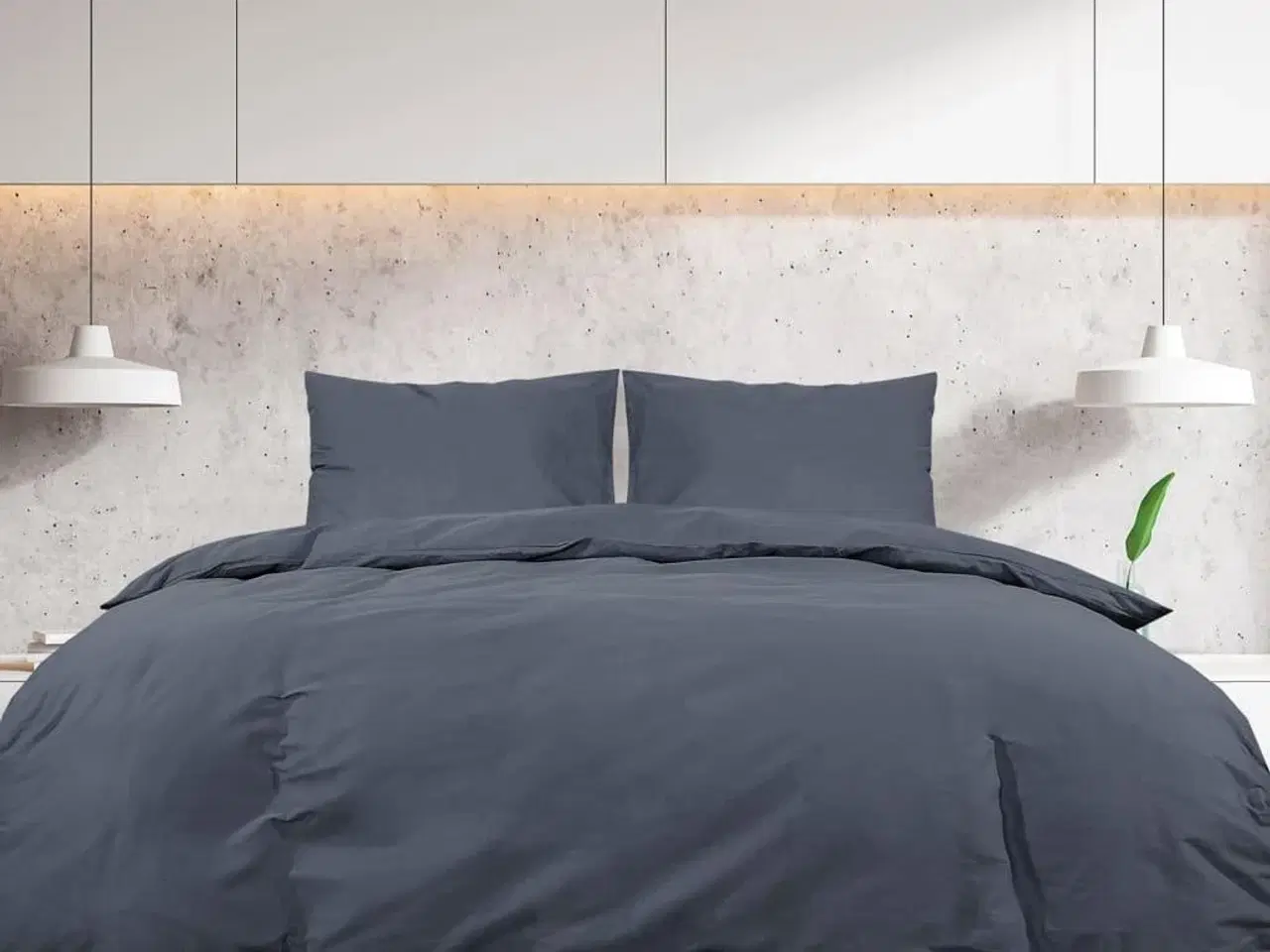 Billede 3 - Sengetøj 200x220 cm let mikrofiberstof antracitgrå