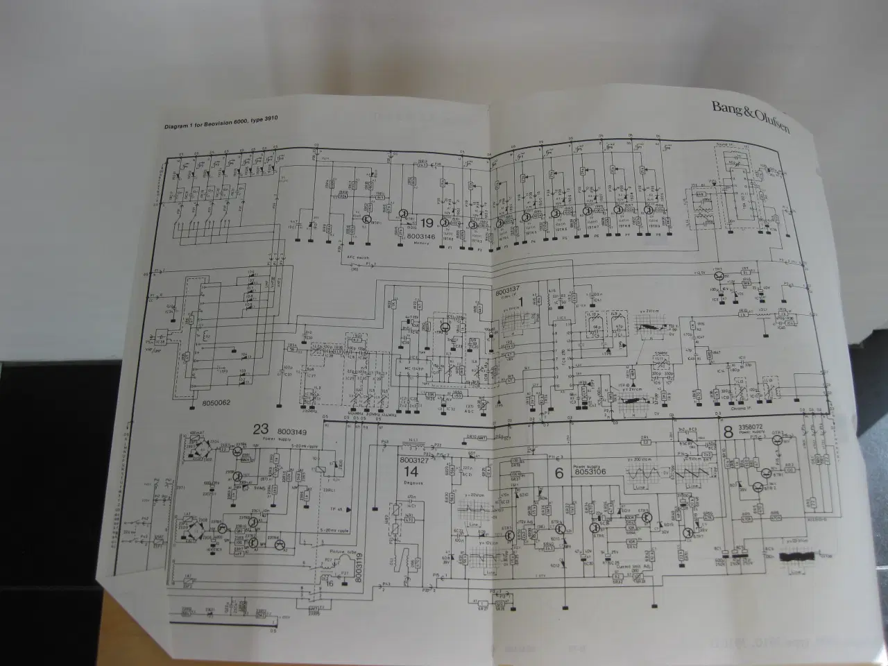 Billede 2 - Original strøm diagram til Beovision 6000
