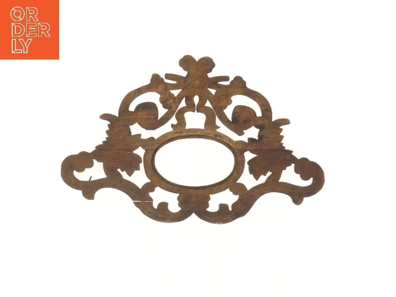 Billede 2 - Antik træ ornament ophæng med kroge (str. 37x24 cm)