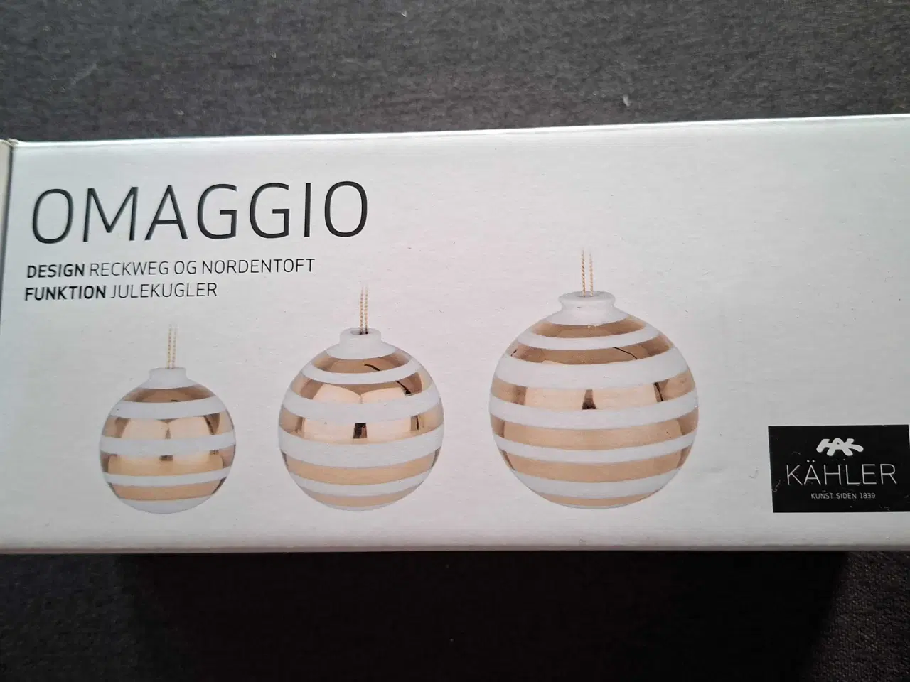 Billede 1 - Kähler omaggio julekugler med guld