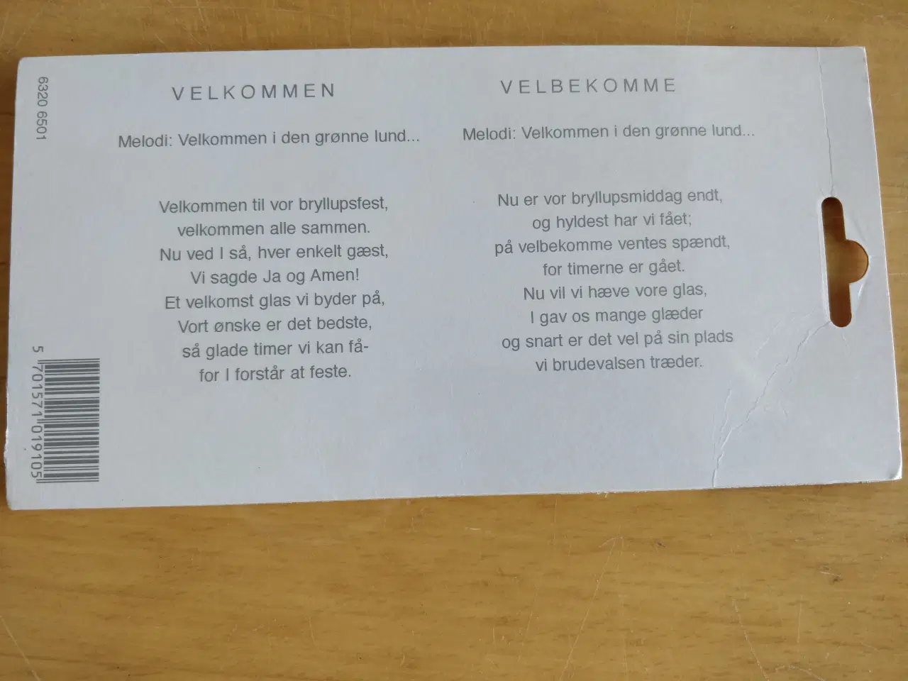 Billede 11 - Indbydelseskort og sange