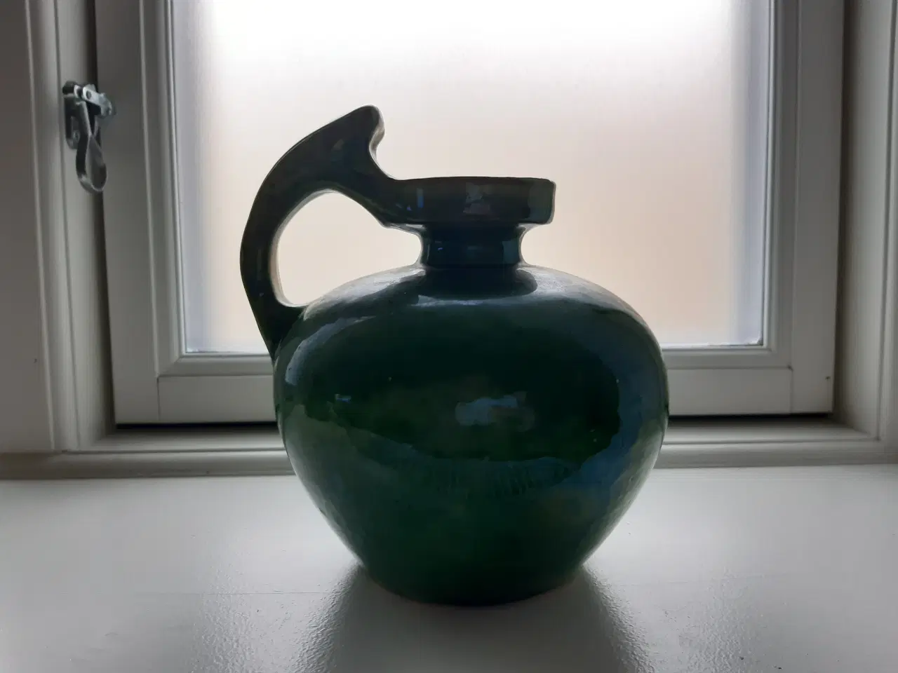 Billede 2 - Kugleformet keramikvase med smal hals