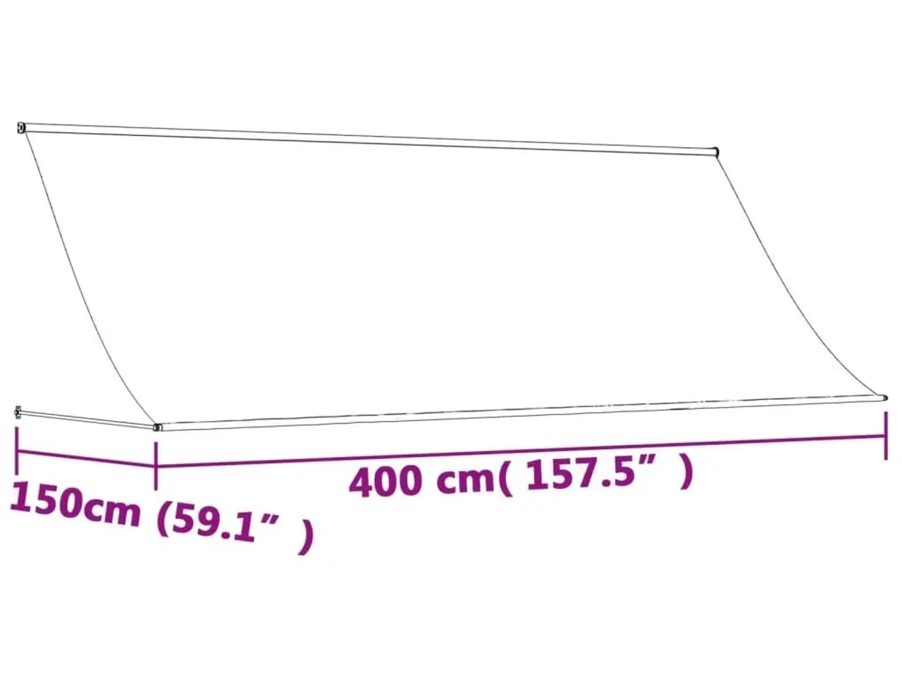 Billede 9 - Markise 400x150 cm sammenrullelig stof og stål antracitgrå