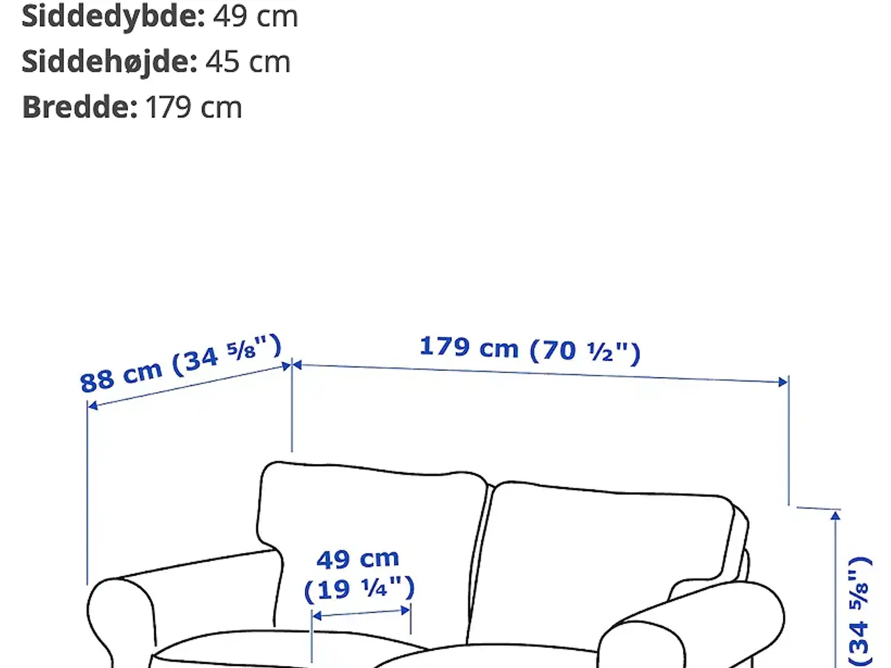 Billede 1 - 2 pers. Ektorp sofa fra Ikea