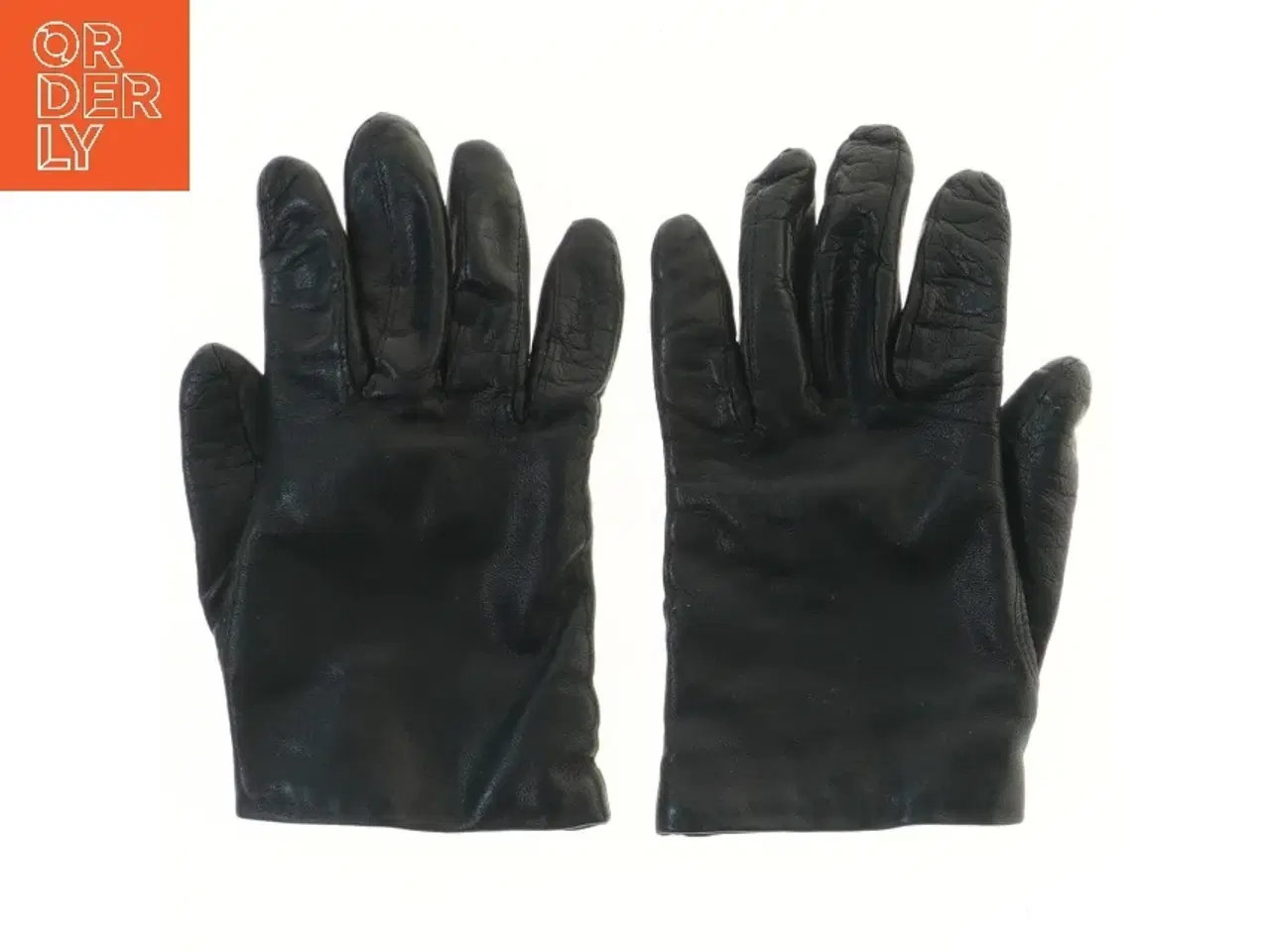 Billede 1 - Sorte dame læderhandsker (str. 19,5 cm)