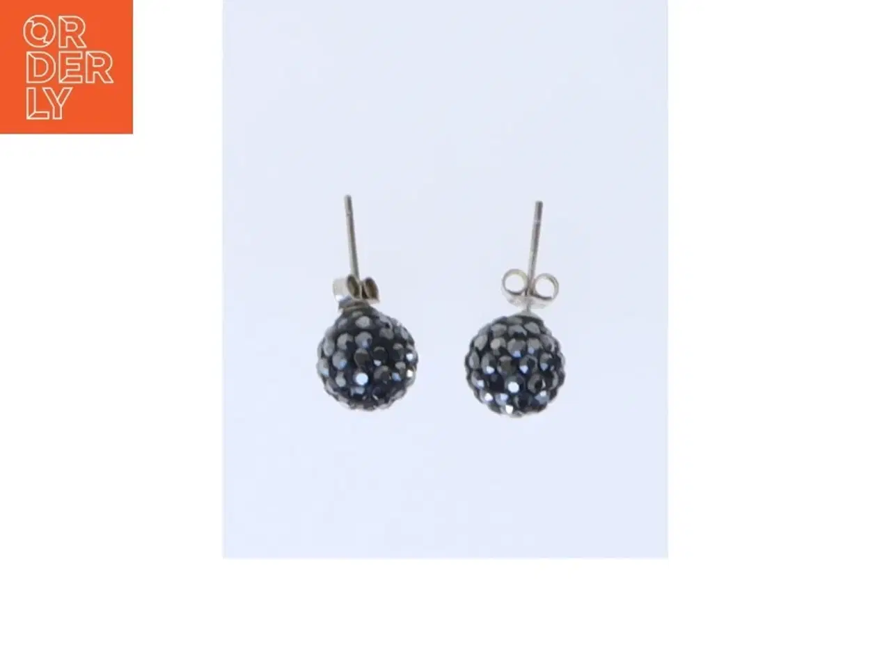 Billede 1 - Sølv ørestikker med krystal perler (str. 20 mm)