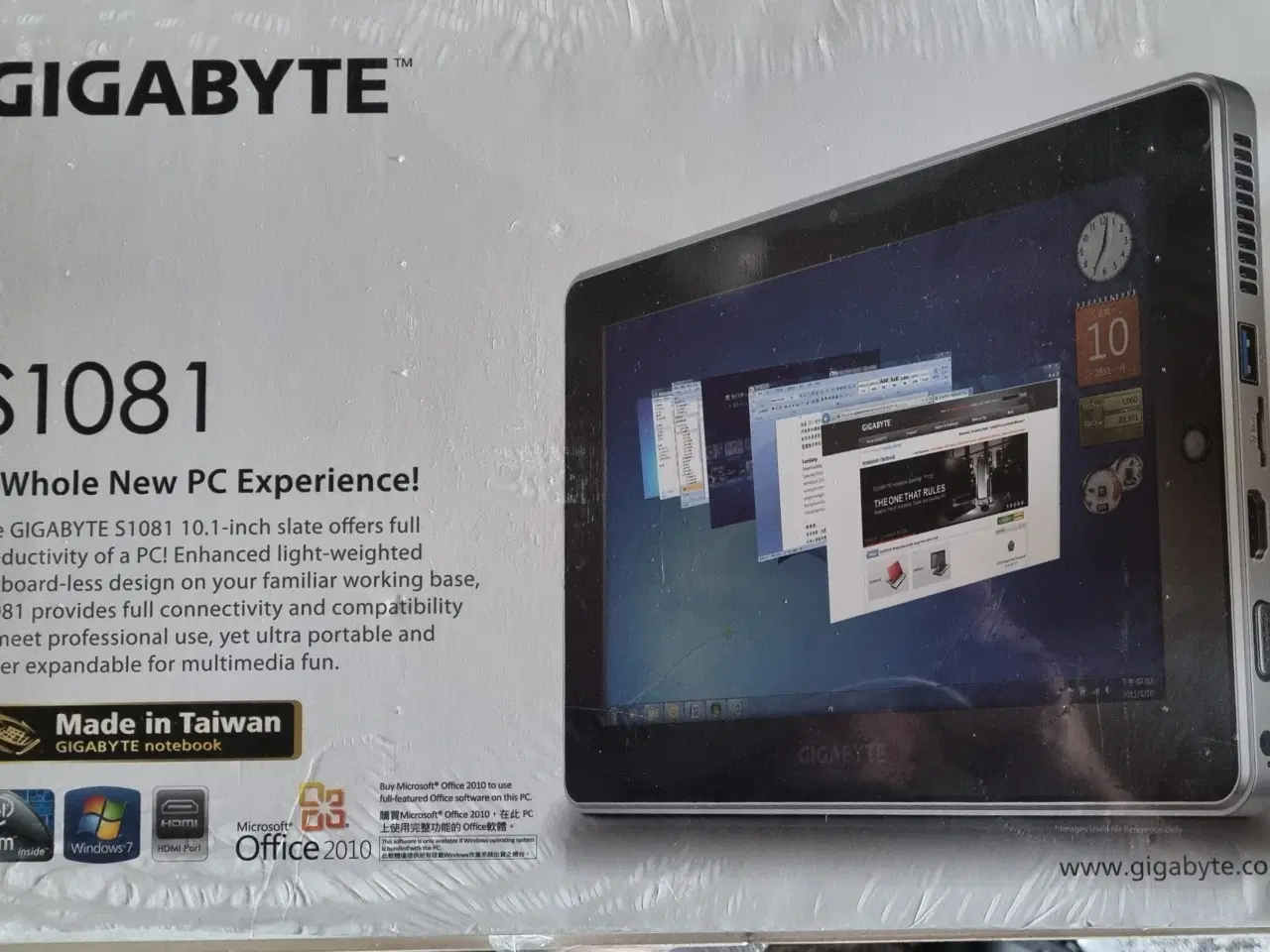 Billede 1 - Gigabyte S1081 Slate PC 10.1" Windows Tablet