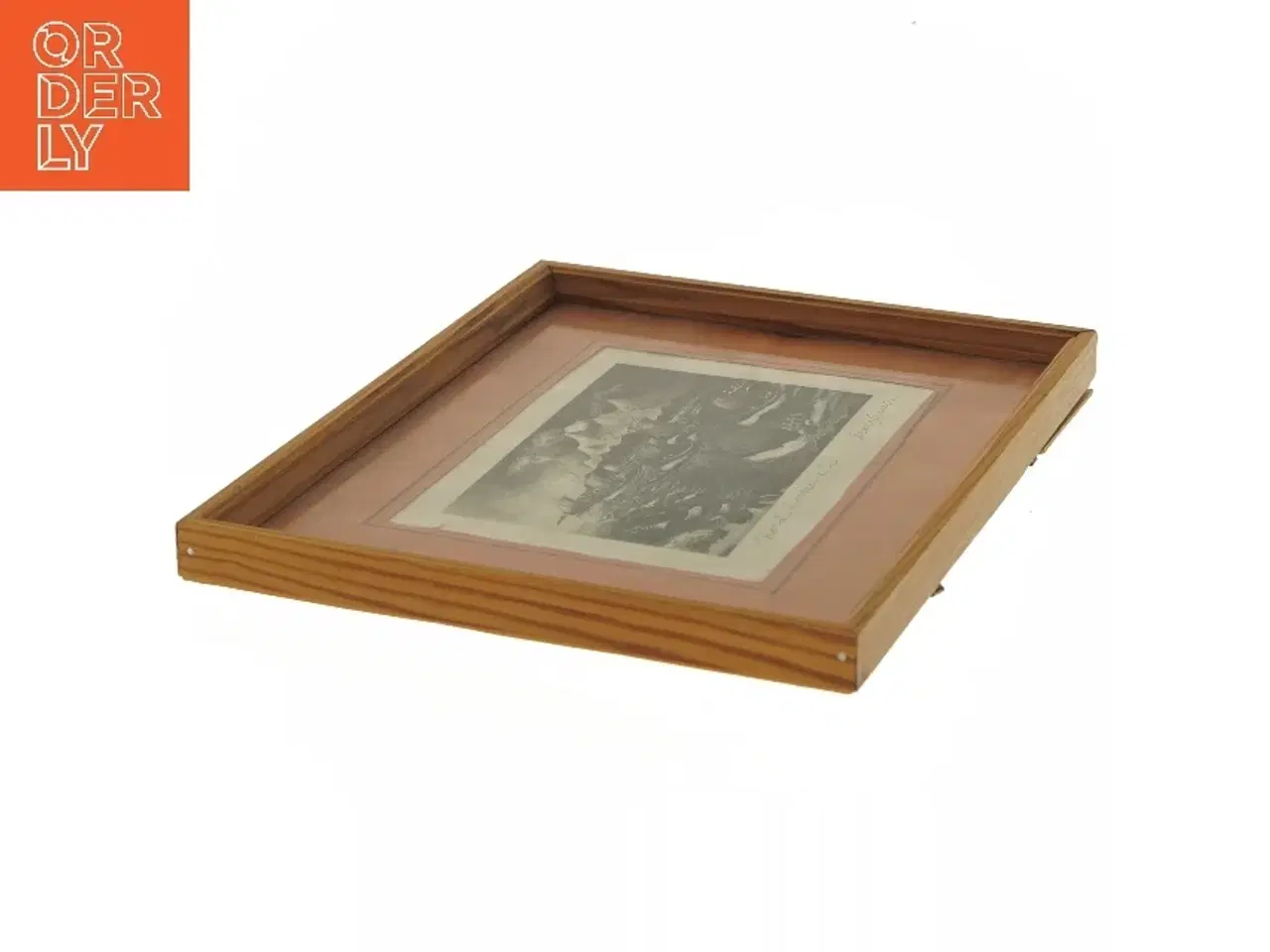 Billede 6 - Indrammet litografi med skibsmotiv (str. 20,5x26 cm)