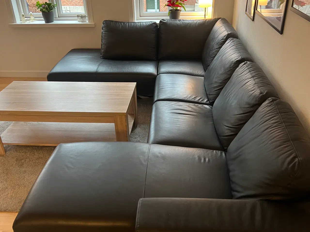 Billede 1 - U-hjørne sofa i læder uden skader