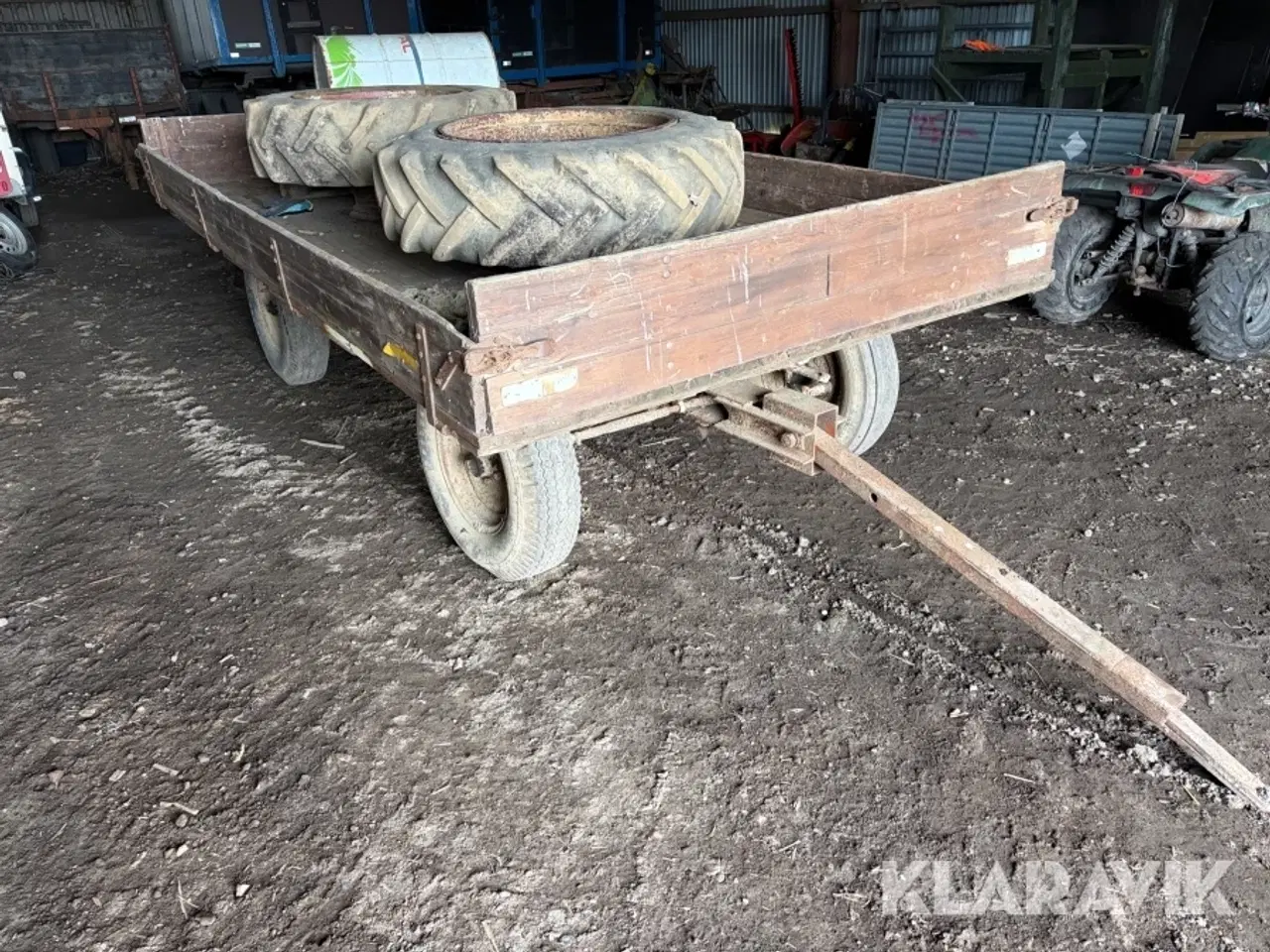 Billede 2 - Landbrugsvogn / fladvogn med træk